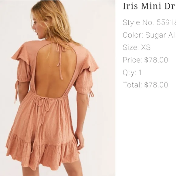 free people iris mini dress NWT FREE PEOPLE IRIS BLACK MINI DRESS sz 2 $250